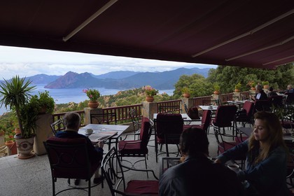 France, Corse du Sud, Porto Gulf, listed as World Heritage by UNESCO, Piana, Hotel Restaurant Les Roches Rouges