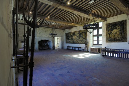 France, Indre-et-Loire (37), Loches, le chateau, salle du Logis Royal