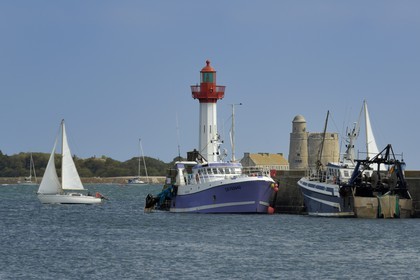 France, Manche (50), Val de Saire, port de Saint-Vaast-la-Hougue et son fort Vauban classé Patrimoine Mondial de l'UNESCO de l'Ilet Vauban sur l'Ile de Tatihou