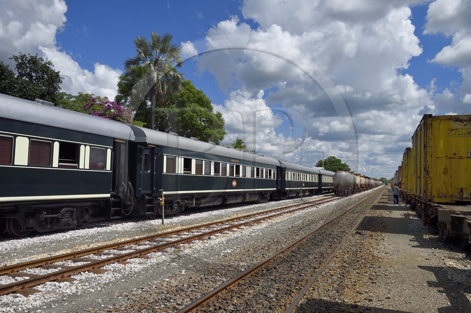 Namibia, Otjozondjupa region, the Shongololo express train in Otjiwarongo station