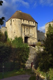 France, Calvados, Caen, the ducal castle of William the Conqueror, the ramparts and the drawbridge of the Porte des Champs