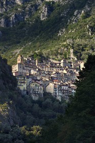 France, Alpes-Maritimes, Roya Valley (Nice hinterland), at the foot of the Mercantour National Park, perched village of Saorge