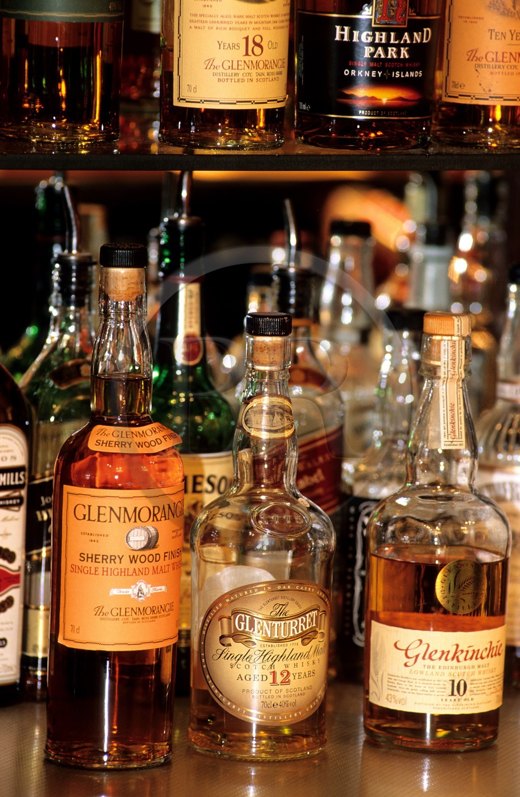 United Kingdom, Scotland, Edinburgh, bottles of single malt whisky