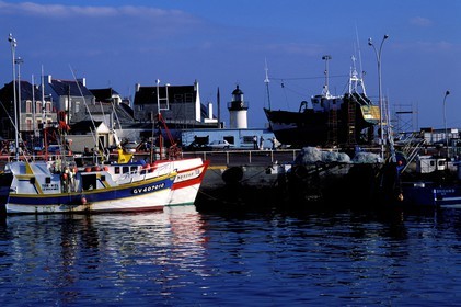 France, Finistère (29), chalutiers dans le port de Guilvinec