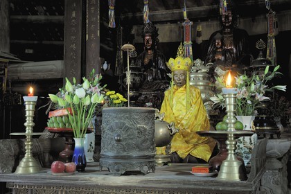 Vietnam, Ha Tay province, Thay pagoda, statue of the Master