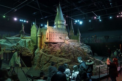 United Kingdom, Hertfordshire, Leavesden, Leavesden Film Studios, Harry Potter Studio Tour London, the scene of the eight Harry Potter movies' making of, model of Hogwarts School