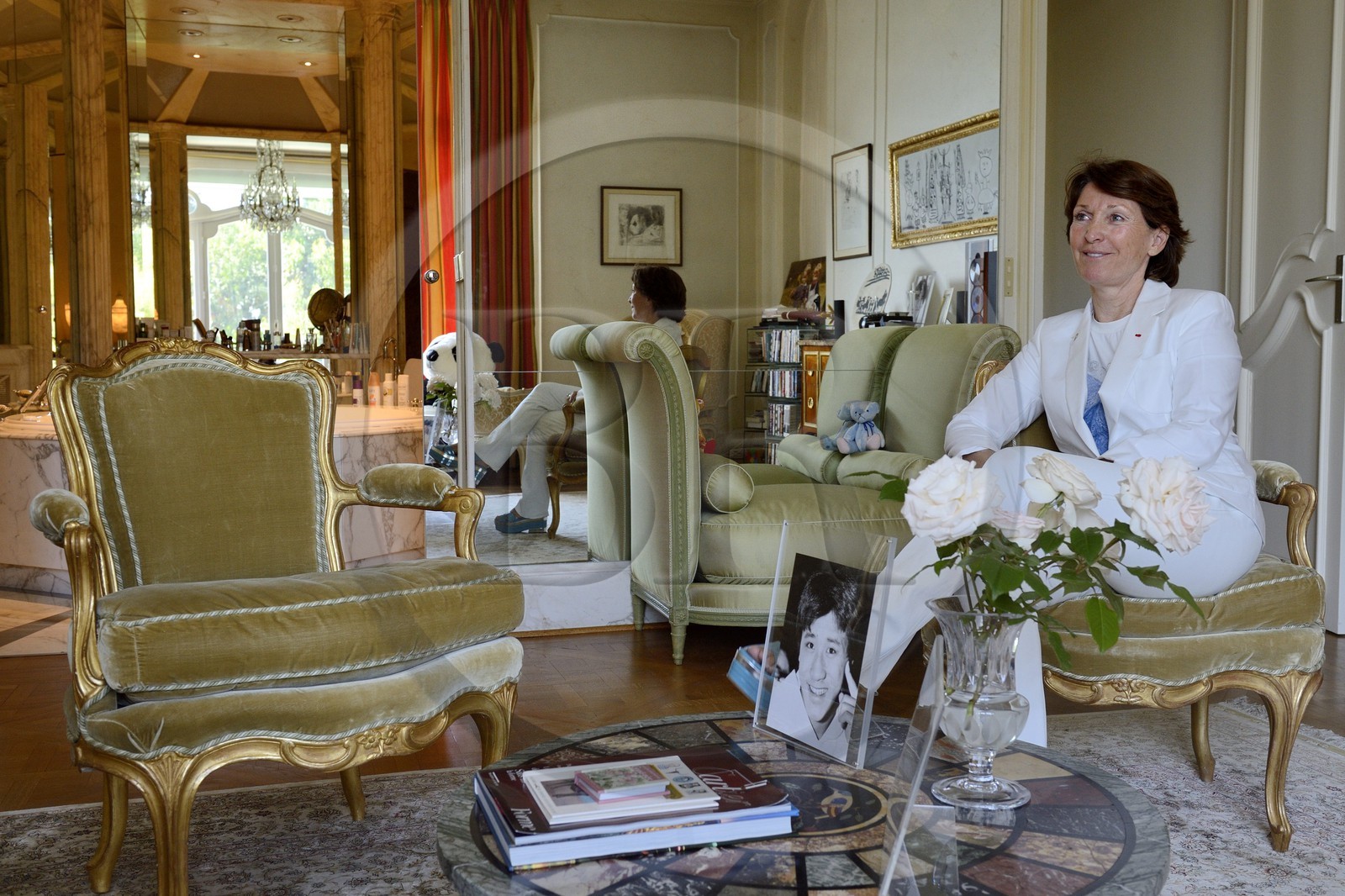 France, Alpes Maritimes, Cannes, the Villa La Californie where Picasso lived, today renamed the Pavillon de Flore by Marina Picasso, Marina Picasso granddaughter of Picasso in her bedroom