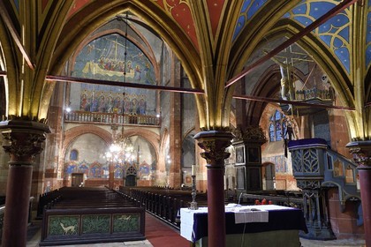 France, Bas Rhin, Strasbourg, old town listed as World Heritage by UNESCO, Saint Pierre le Jeune protestant church, under the rood-screen of the 14th century