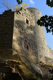 France, Bas-Rhin (67), Andlau, le chateau d'Andlau (Haut-Andlau), le corps de garde