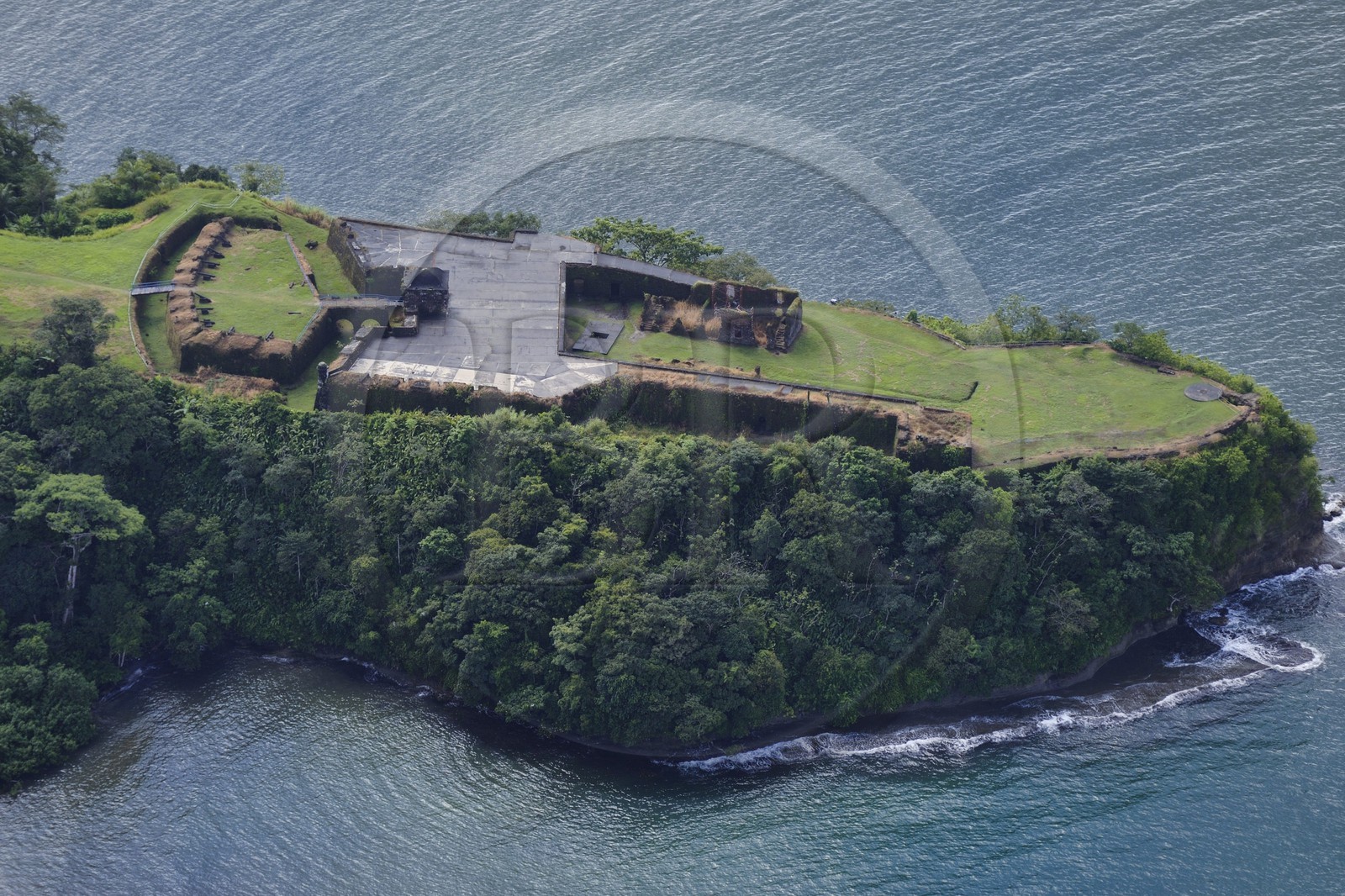 Panama, province de Colon, Colon, Fort San Lorenzo datant de l'époque espagnole (vue aérienne)