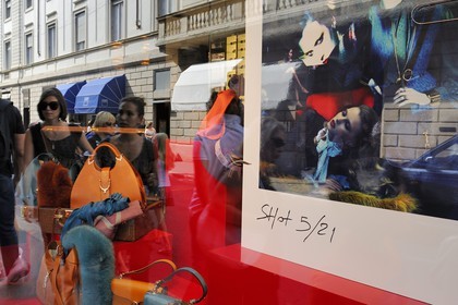 Italy, Lombardy, Milan, Quadrilatero Fashion Area, luxury boutique via Monte Napoleone