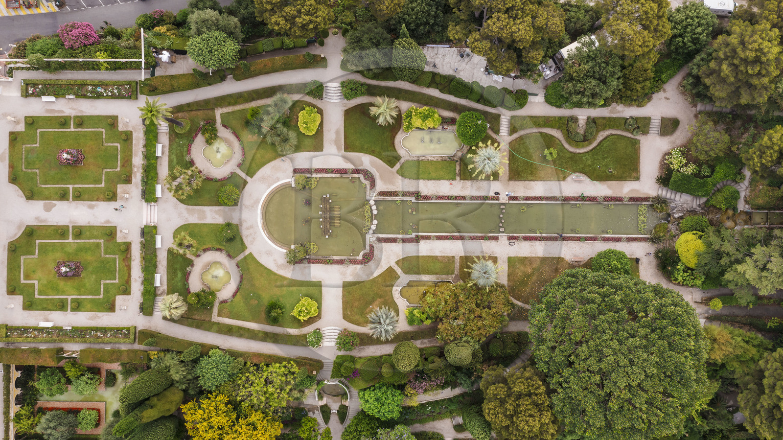 France, Alpes-Maritimes, Saint Jean Cap Ferrat, Villa and Gardens Ephrussi de Rothschild (aerial view)
