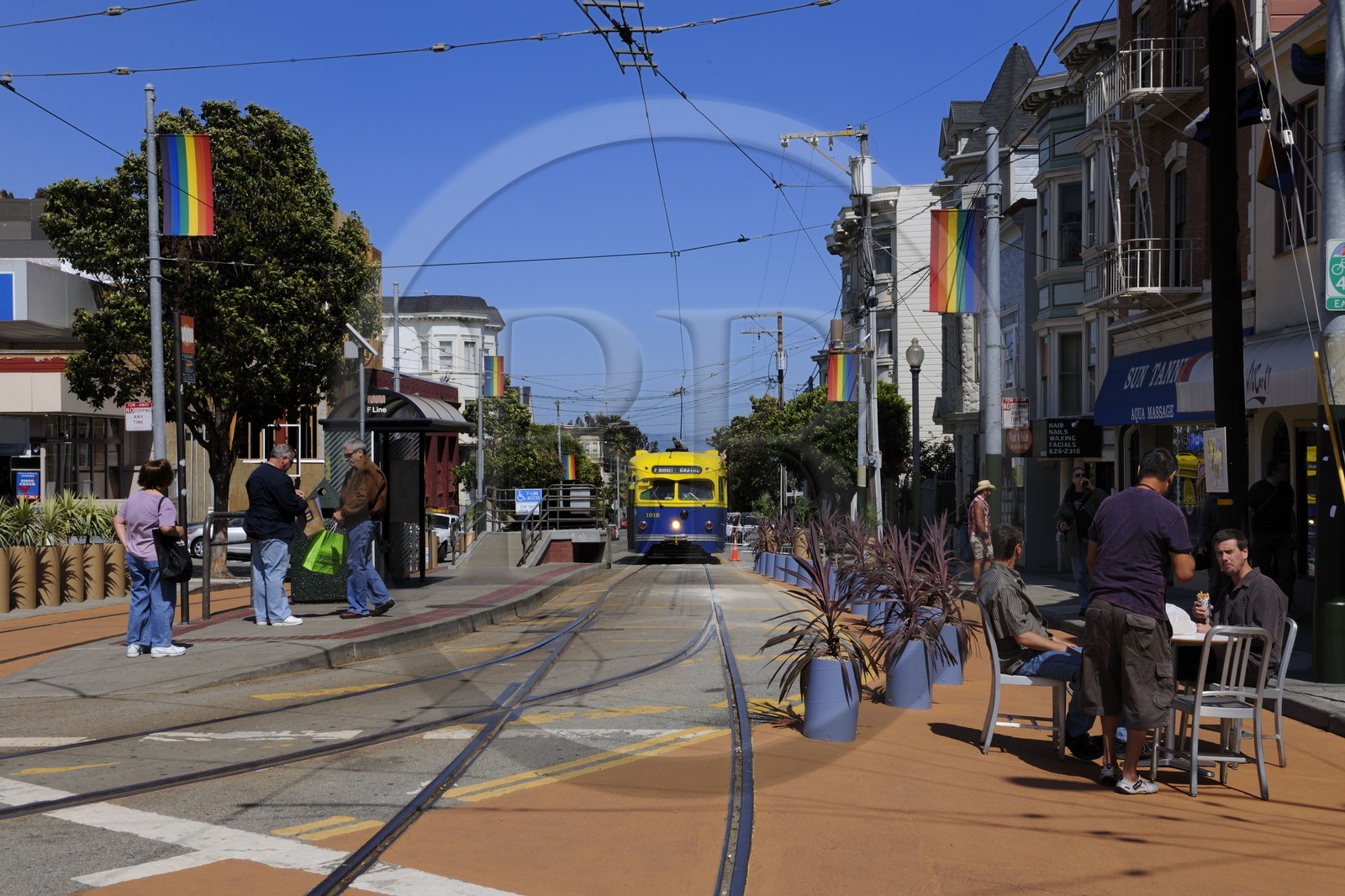 Etats-Unis, Californie, San Francisco, quartier Castro gay district, terminus du tram