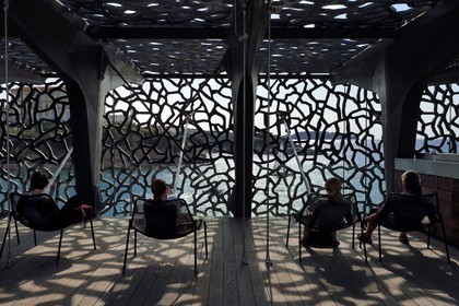 France, Bouches-du-Rhône (13), Marseille, MuCEM (Musée des civilisations de l'Europe et de la Méditerranée) par les architectes Rudy Ricciotti et R. Carta