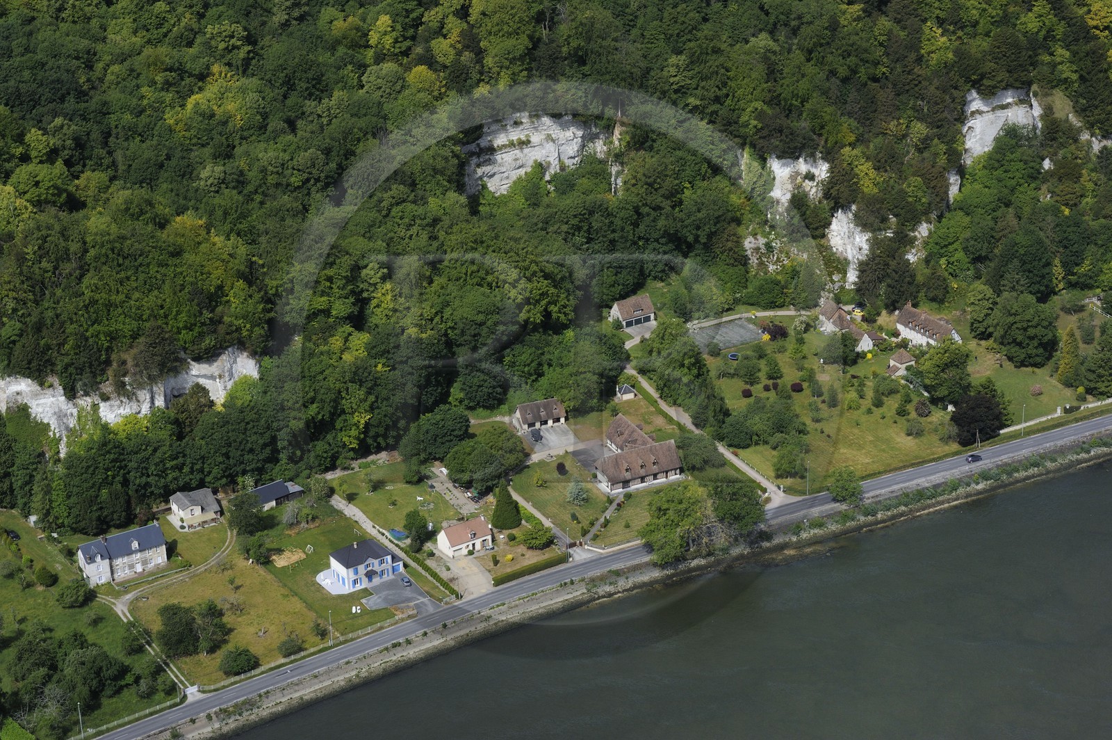 France, Eure, Le Bas Mauny below the village of La Bouille on the left bank of the Seine (aerial view)