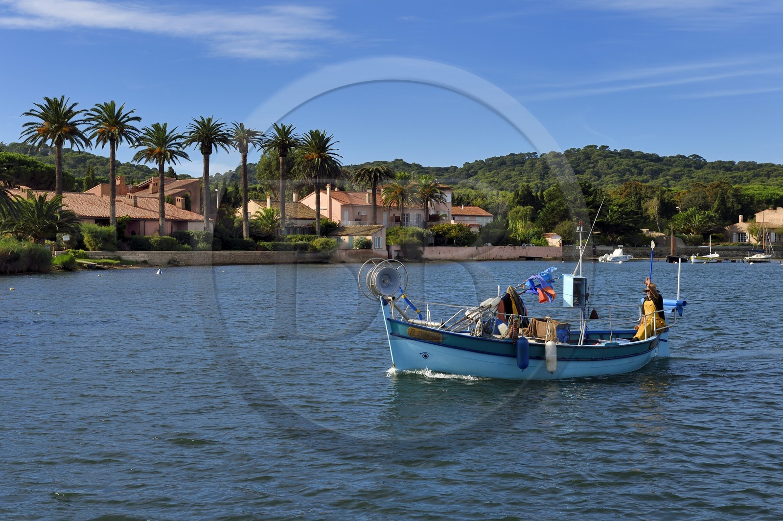 France, Var (83), Iles d'Hyères, parc national de Port Cros, Ile de Porquerolles, retour de pêche au port du village