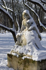 France, Paris, Saint Michel district, the Luxembourg Gardens, statue of Georges Sand by François-Léon Sicard