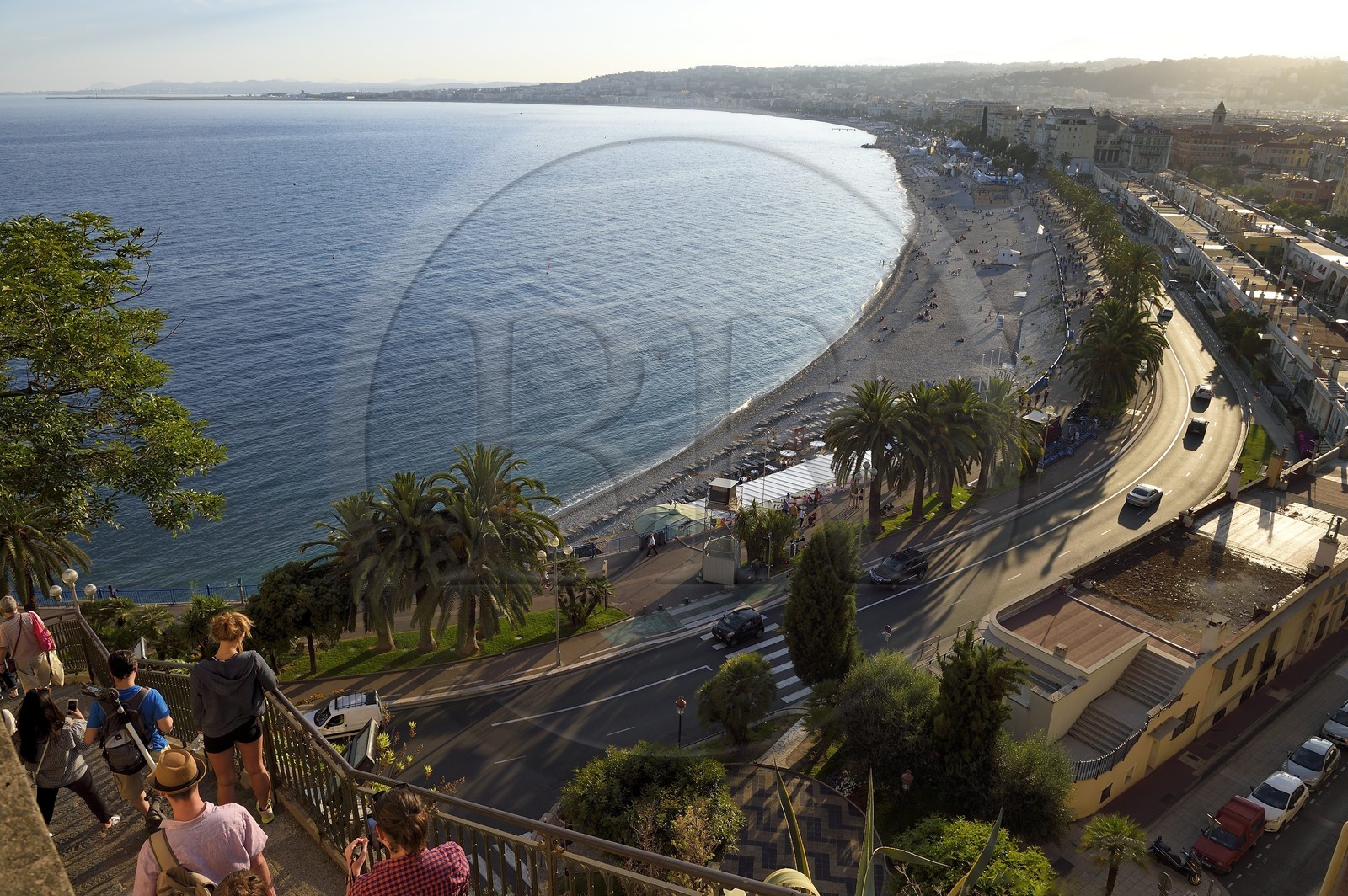 France, Alpes-Maritimes (06), Nice,  la Promenade des Anglais depuis la colline du chateau