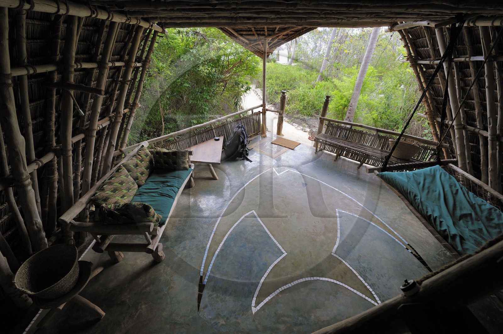 Tanzania, Zanzibar Archipelago, Unguja island (Zanzibar), west coast, Eco-bungalows from the nature reserve of  Chumbe Island Coral Park