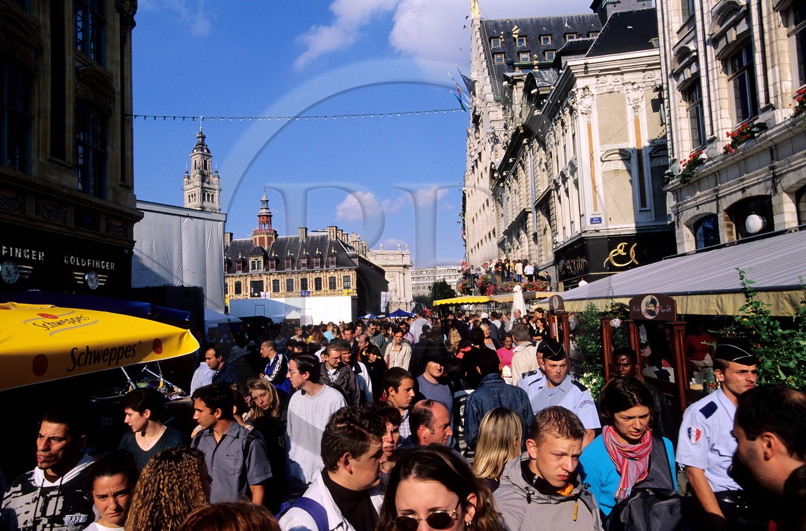 France, Nord, Lille, crowd in Rihour street during the Braderie de Lille (jumble sale)