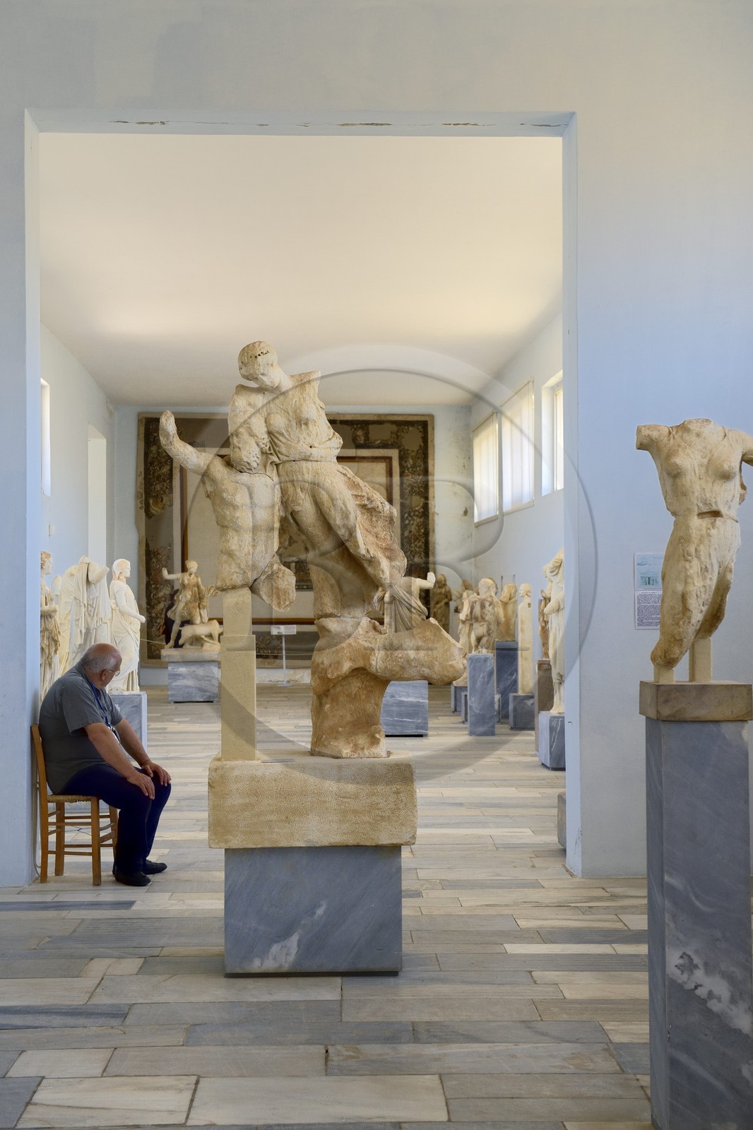 Greece, Cyclades islands, Delos, listed as World Heritage by UNESCO, the archaeological site of Delos, the archaeological museum