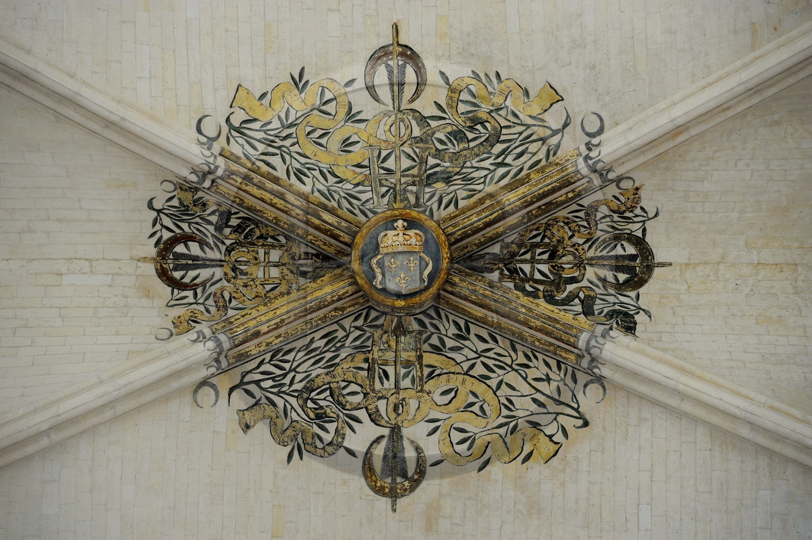 France, Val de Marne, Vincennes, Chateau de Vincennes, the Sainte Chapelle (the Holy Chapel), keystone