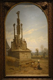 France, Finistere, Quimper, musee des Beaux Arts, The Quillinen Calvary (1893) by the painter Yan'Dargent