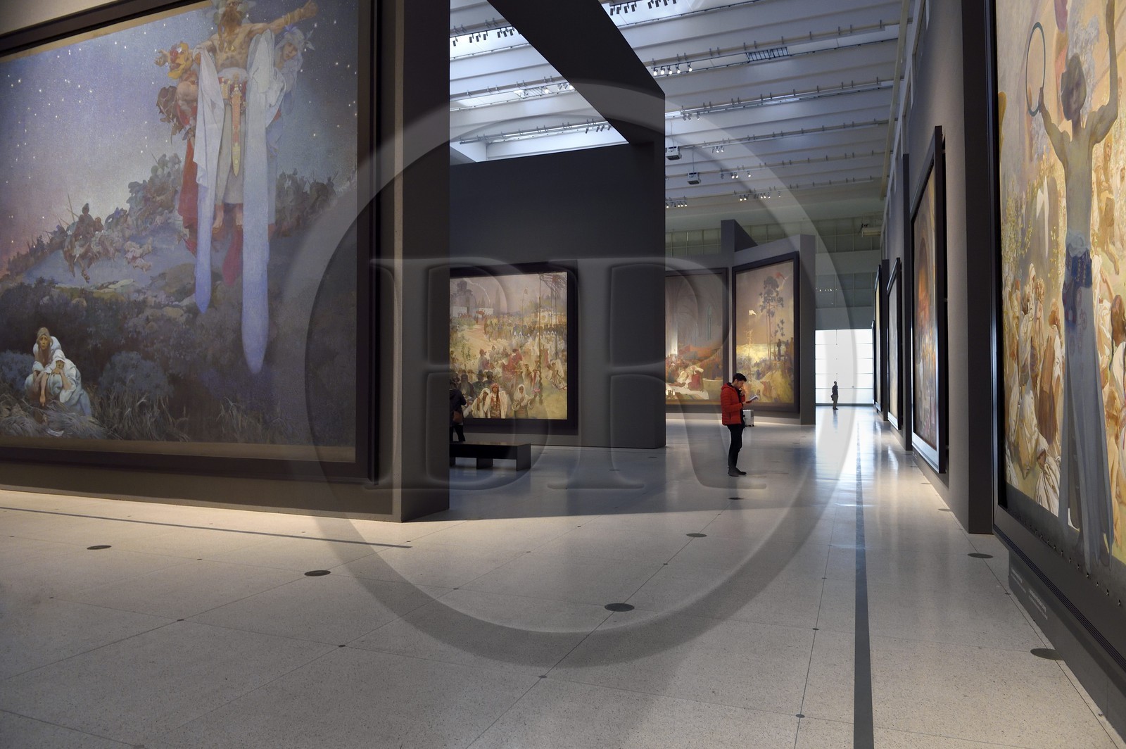 République Tchèque, Prague, palais des foires et expositions (Veletrzní palac), exposition permanente des vingt toiles monumentales de L'Épopée Slave d'Alfons Mucha