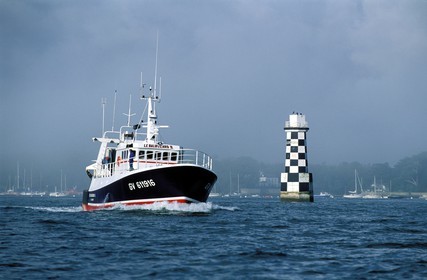 France, Finistere, Loctudy on Ile Tudy, former lighthouse of Loctudy