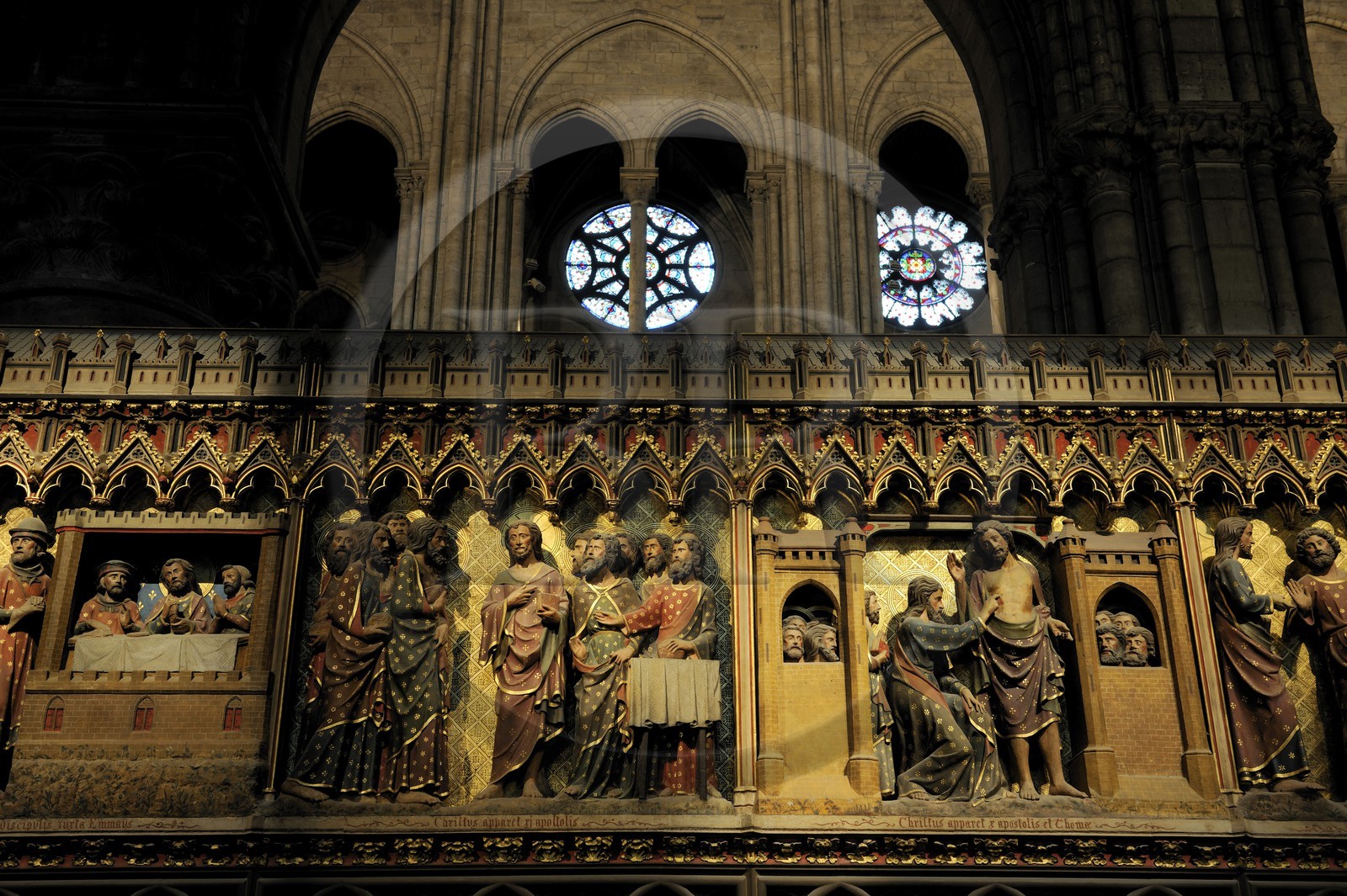 France, Paris (75), Ile de la Cité, cathédrale Notre-Dame de Paris, clôture du choeur sud