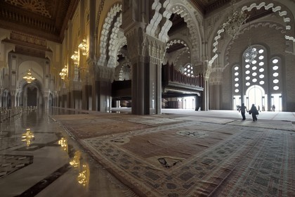 Morocco, Casablanca, Grand Hassan II Mosque, the heightening upper floor is dedicated for women