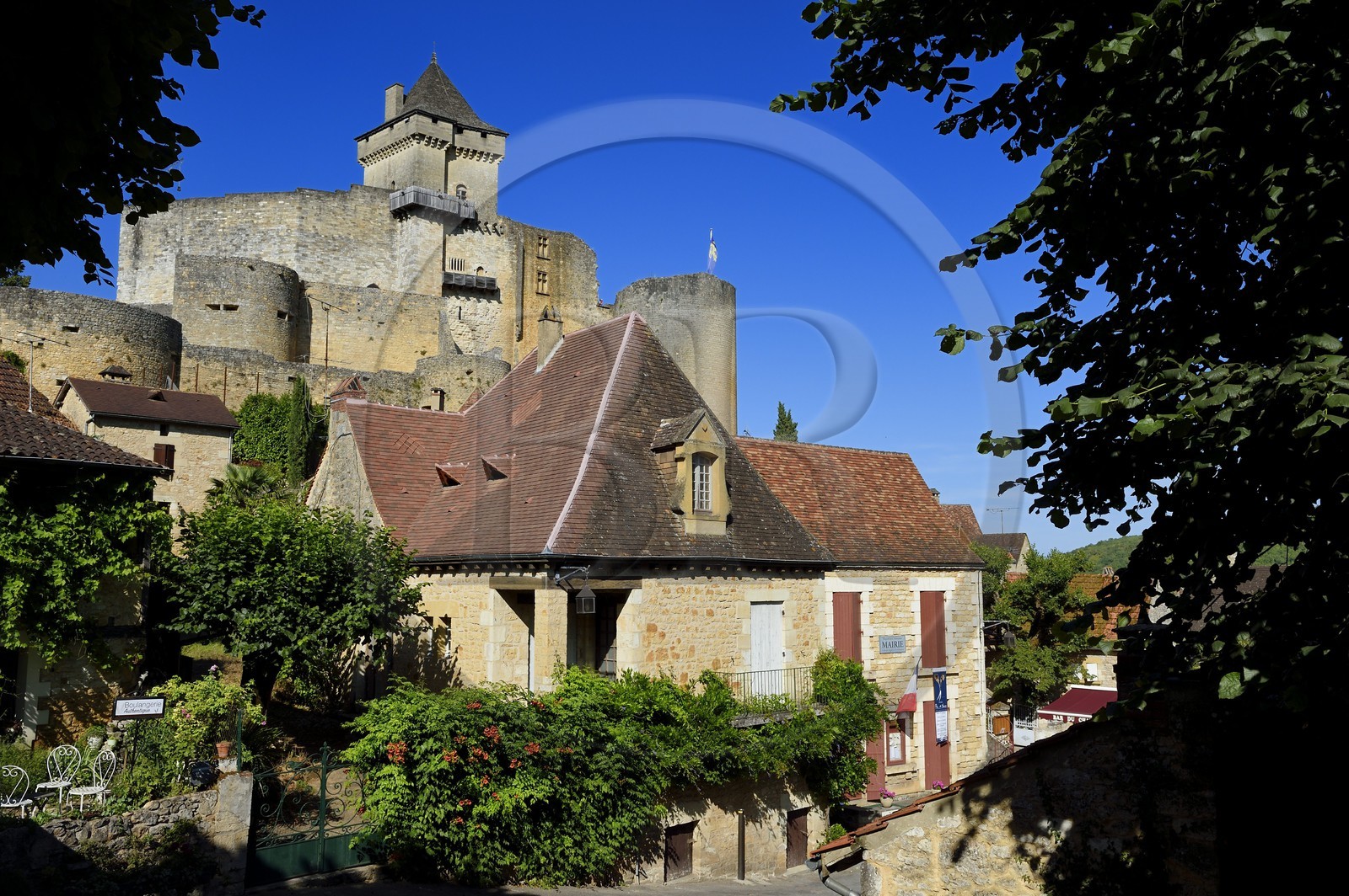 France, Dordogne, Perigord Noir, Dordogne Valley, Castelnaud la Chapelle, labelled Les Plus Beaux Villages de France (The Most Beautiful Villages of France), Castelnaud-la-Chapelle Castle