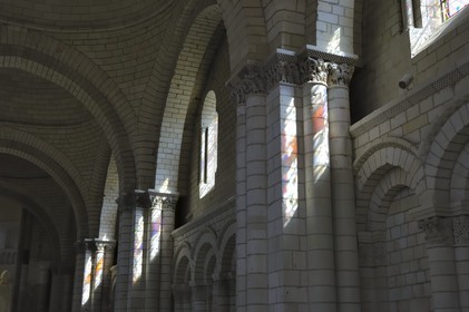 France, Maine et Loire (49), Vallée de la Loire classée Patrimoine Mondial de l' UNESCO, Fontevraud-l'Abbaye, abbaye de Fontevraud, l'église abbatiale