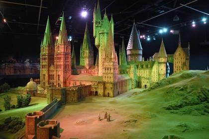 United Kingdom, Hertfordshire, Leavesden, Leavesden Film Studios, Harry Potter Studio Tour London, the scene of the eight Harry Potter movies' making of, model of Hogwarts School