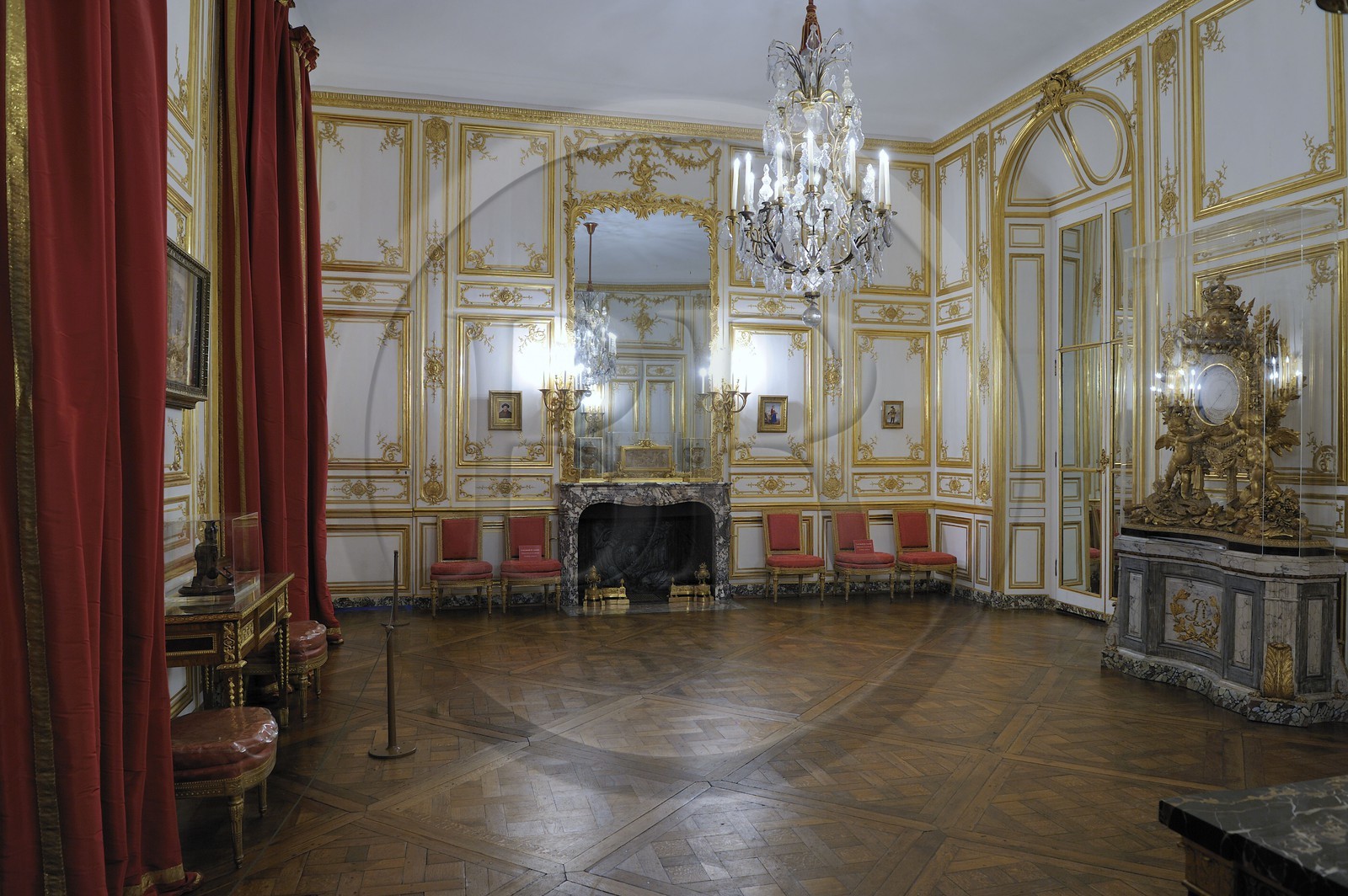 France, Yvelines (78), château de Versailles, appartement privé du Roi ou appartement de Louis XV, salle à manger Des Retours de Chasse