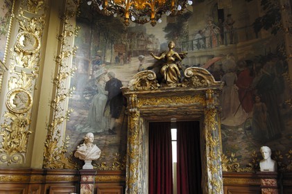 France, Paris (75), Le Théâtre national de l'Opéra-Comique aussi appelé salle Favart située place Boieldieu, le foyer