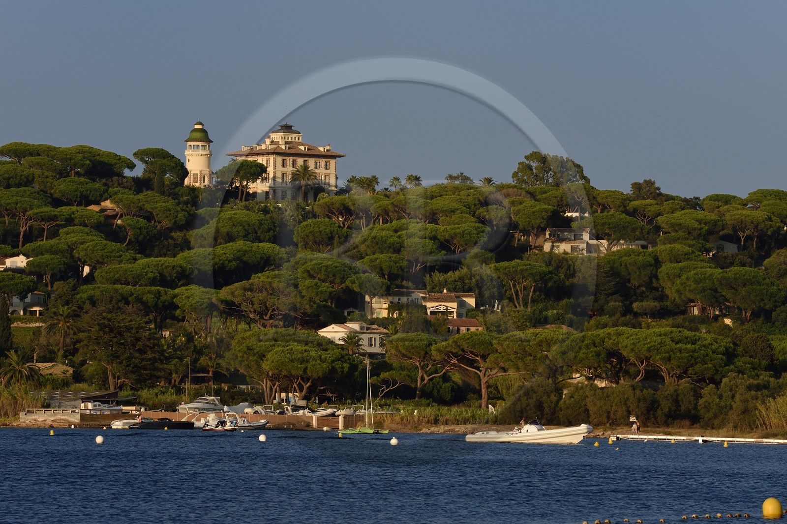 France, Var, Saint-Tropez, Canebiers bay and the chateau Borelli