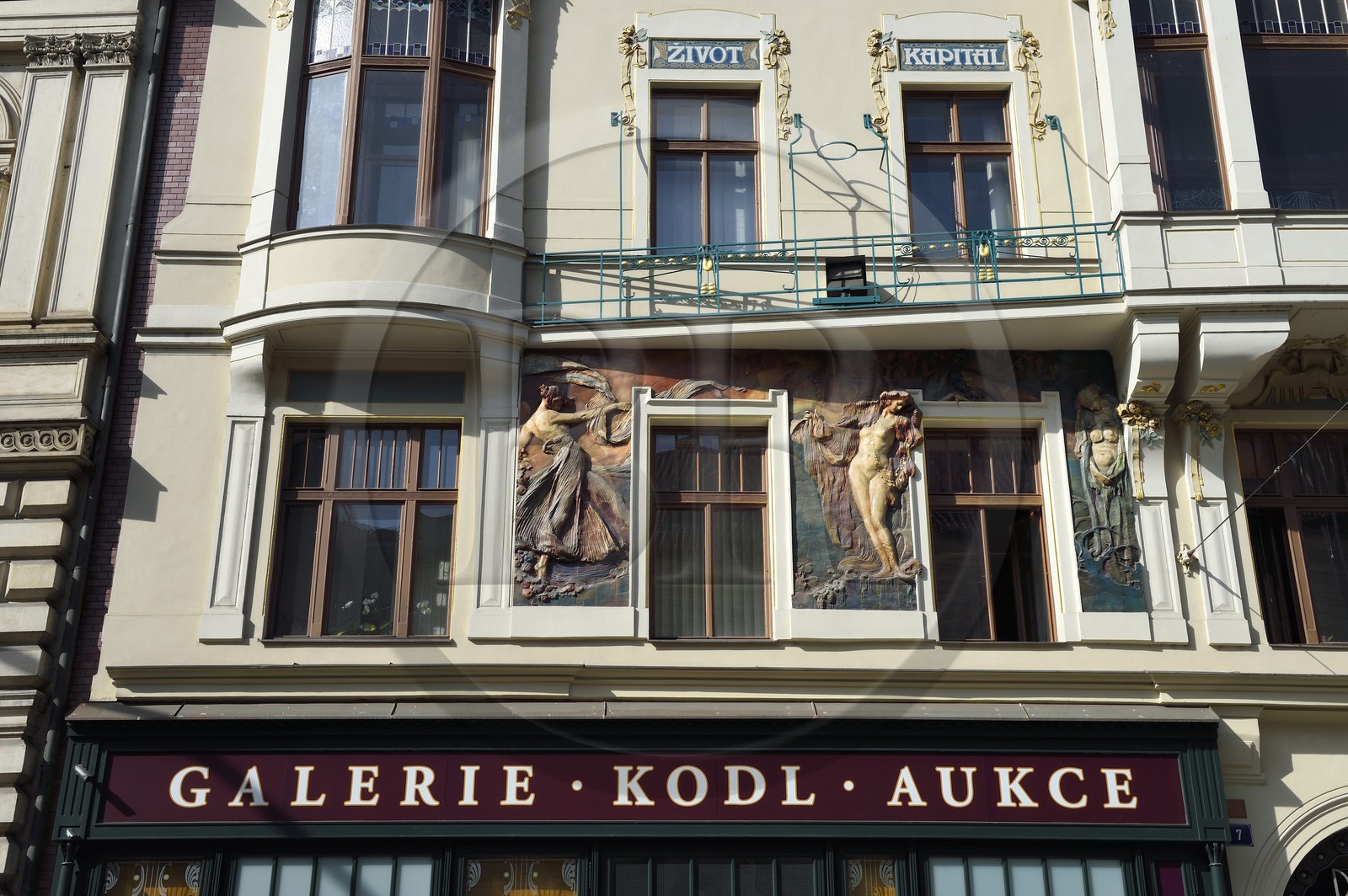 République Tchèque, Prague, Nove Mesto, l'immeuble Art Nouveau Topic Gallery rue Narodni 1010 9