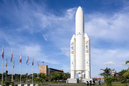 France, Guyane, Kourou, Centre Spatial Guyanais (CSG), réplique grandeur nature de la fusée Ariane V