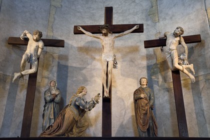 France, Meurthe-et-Moselle (54), Briey, église Saint-Gengoult, le Calvaire attribuée au sculpteur Ligier Richier (XVIème siècle)