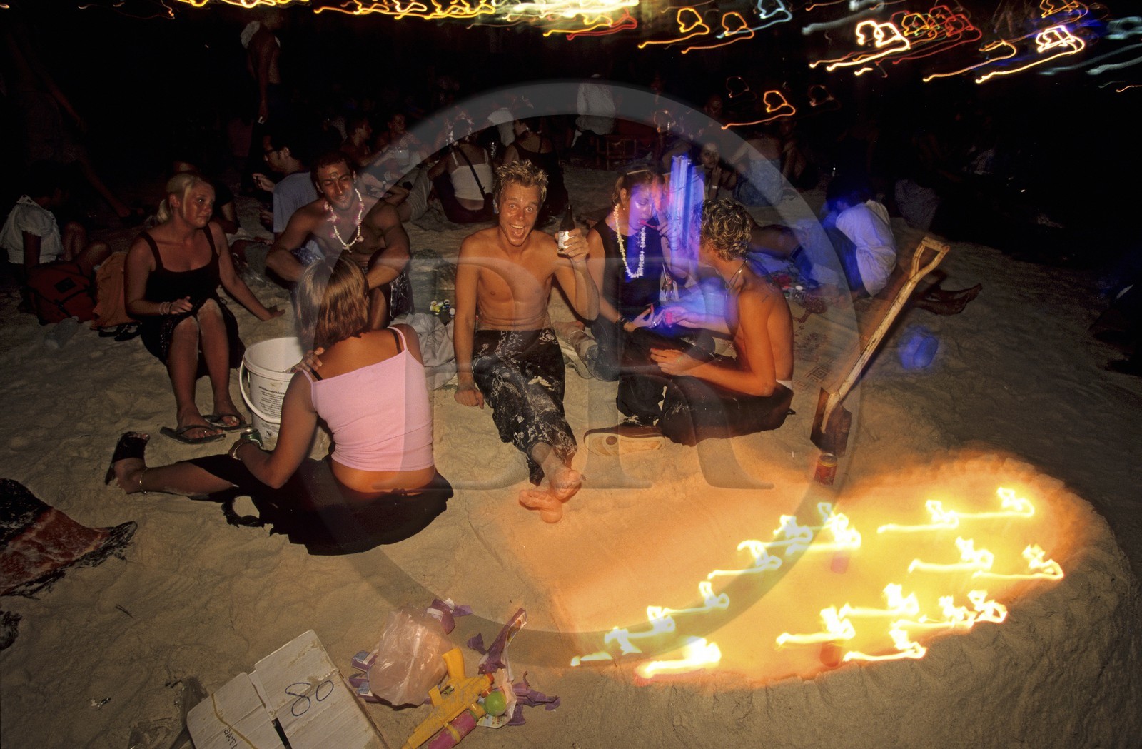 Thailand, Samui islands archipelago, Full Moon Party on Koh Pha-Ngan island, the party at night