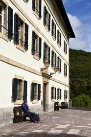 Spain, Basque Country, Navarra, Roncesvalles, stop on the Camino de Santiago (the Way of St. James), Royal Collegiate Church of Roncesvalles