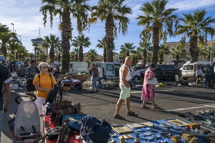 France, Hérault (34), Palavas-Les-Flots, marché aux puces et brocante du samedi matin