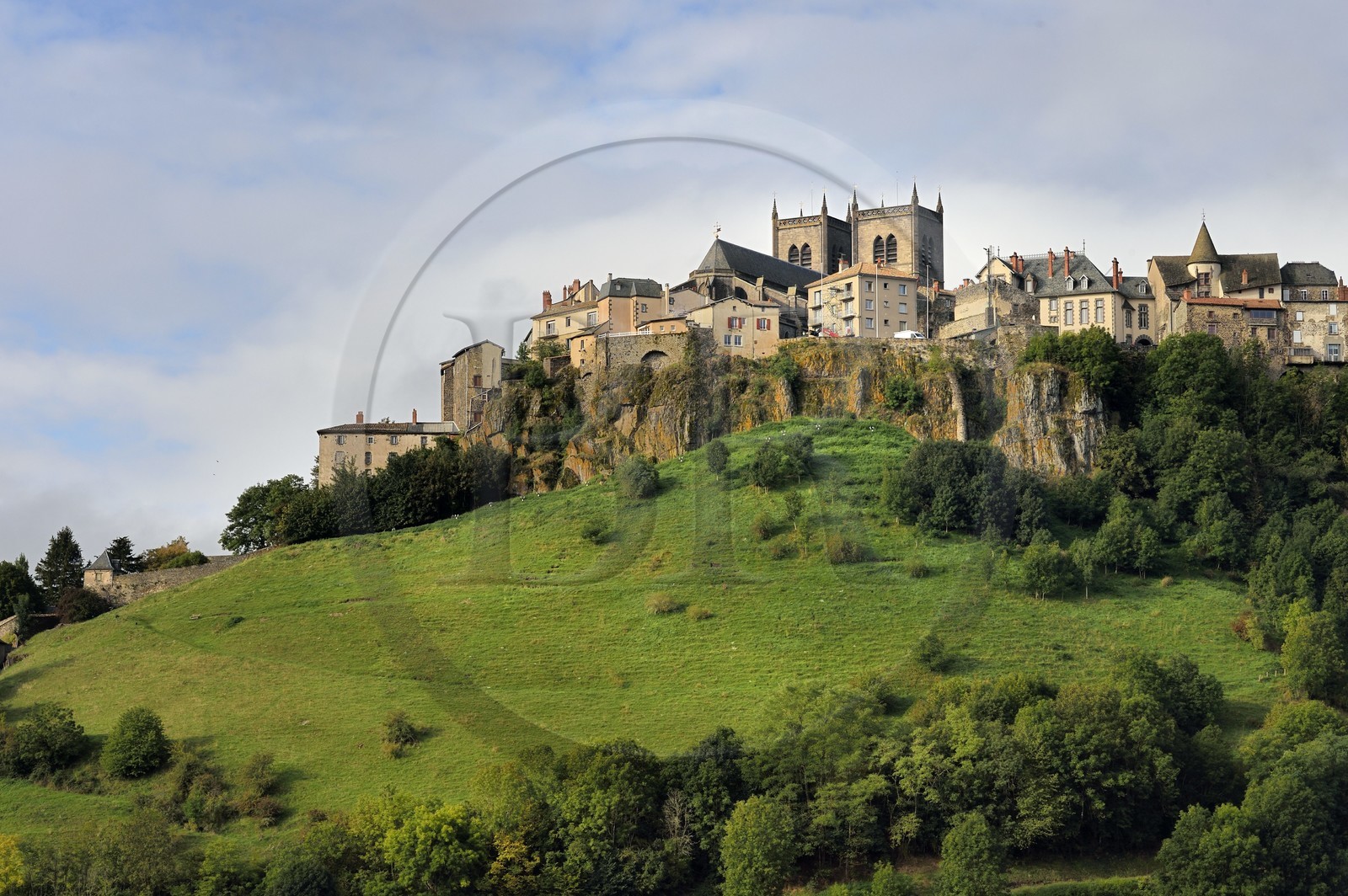France, Cantal, Saint Flour, the upper town is located on the Planeze, a large volcanic plateau in Cantal