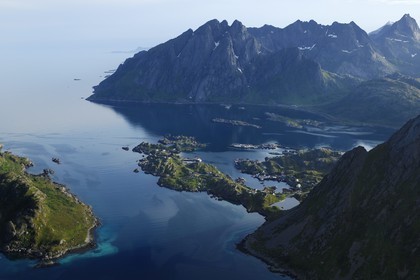 Norway, Nordland County, Lofoten Islands, Moskenes island (aerial view)