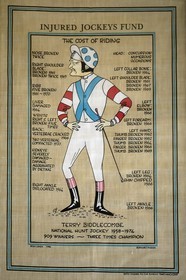Republic of Ireland, County Kildare, Tully, poster of a jockey
