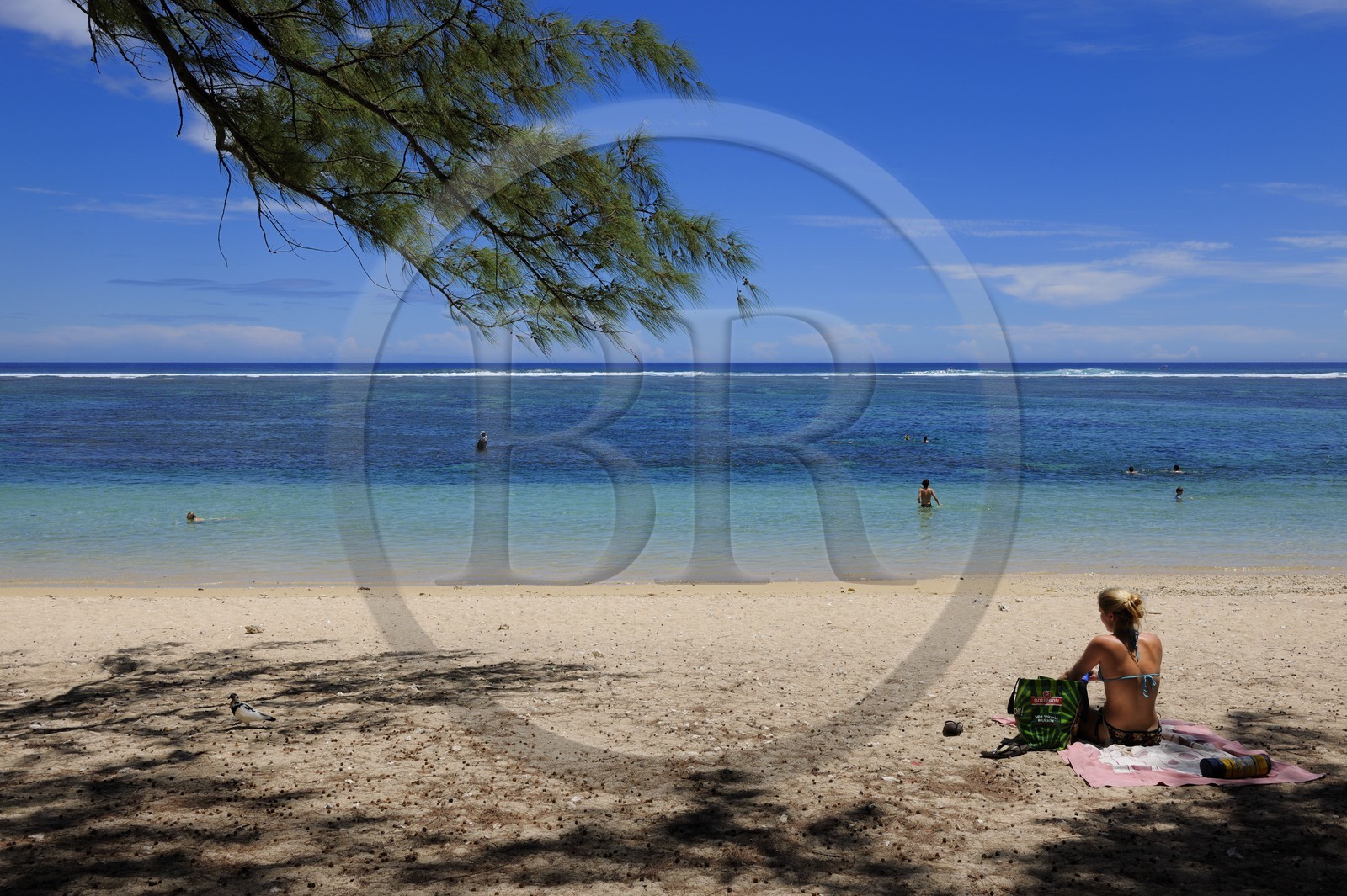 France, île de la Réunion, Saint-Paul, la plage du lagon de la Saline-les-Bains