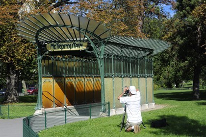 France, Paris (75), station de métro de la Porte Dauphine de style Art Nouveau  par Hector Guimard