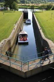 France, Saône et Loire (71), écluse de La Truchère sur la Seille, Georges l'éclusier