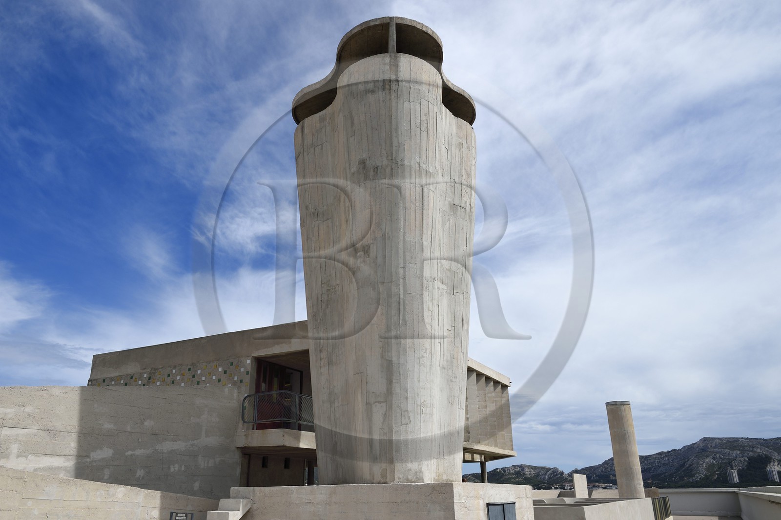 France, Bouches-du-Rhône (13), Marseille, oeuvre architecturale de Le Corbusier, classée Patrimoine Mondial de l'UNESCO, la Cité Radieuse par l'architecte Le Corbusier, toit-terrasse